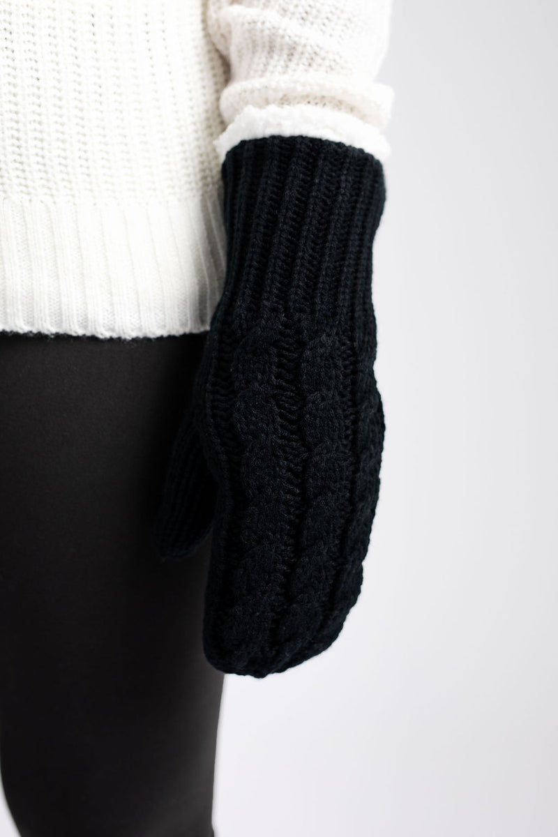 Just Cozy Black - Cozy Lined Mittens. 1