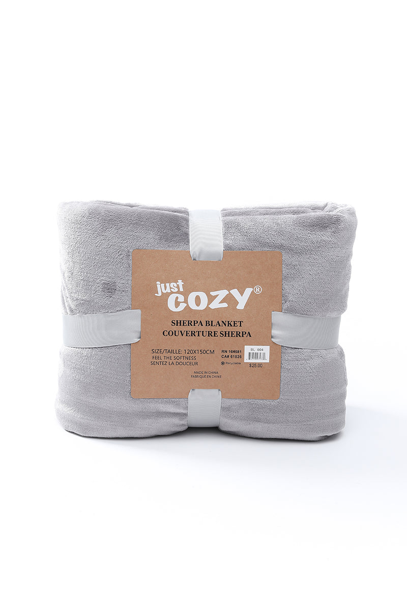 Just Cozy Grey - Sherpa Blanket. 2