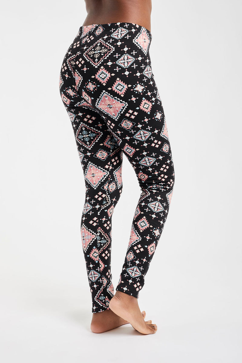 Pink Floral Cozy Leggings