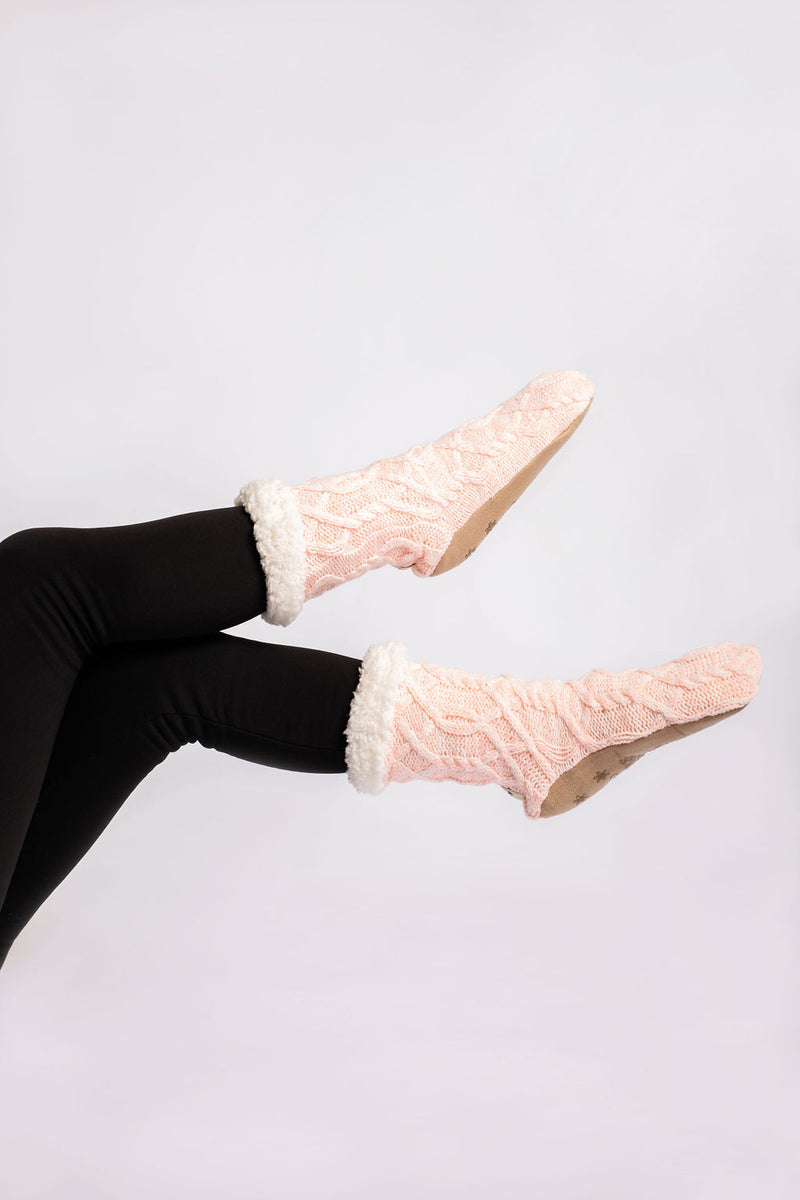 Just Cozy Coral - Cozy Slipper Socks. 2