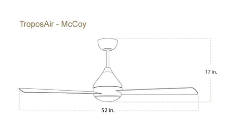 TroposAir McCoy ceiling fan dimensions