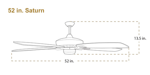 TroposAir Saturn ceiling fan dimensions