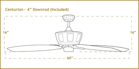60 inch Centurion ceiling fan dimensions
