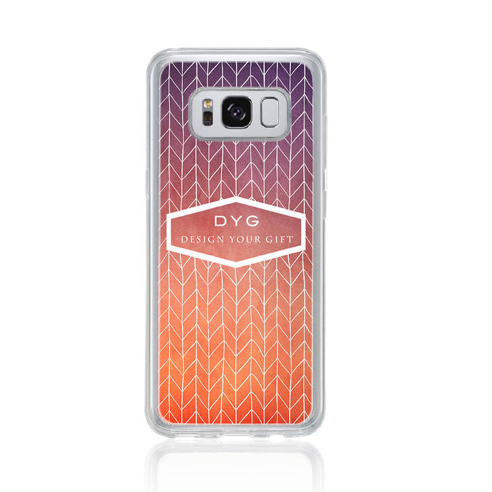 ZigZag Ombre with your Text - Galaxy S8 Clear Phone Case | Designyourgift.co.uk .