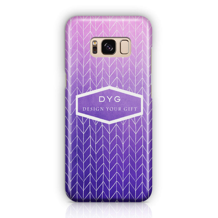 ZigZag Ombre With Text Samsung Galaxy S8+ 3D Personalised Phone Case purple