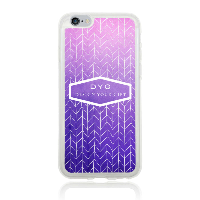 iPhone 6 Clear Phone Case | Text Phone Case | ZigZag Ombre - purple design