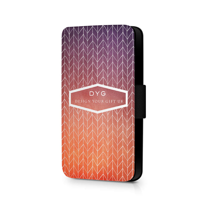 ZigZag Ombre with Text | iPhone 6 Wallet Case - sunset colours design