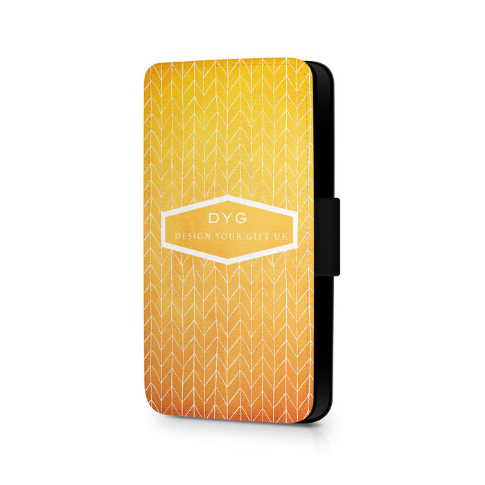 ZigZag Ombre with Text | iPhone 8+ Wallet Case design-your-gift.