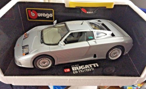 Bburago 1:18 la cast Bugatti EB 110 en plástico vitrina 