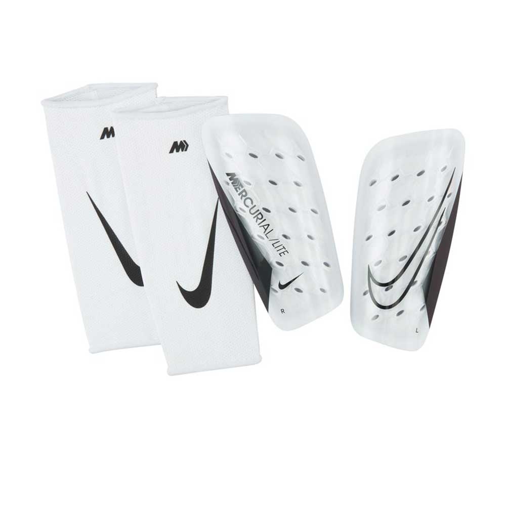 Nike Mercurial Lite Shin Guards- White/White/Black Gazelle Sports