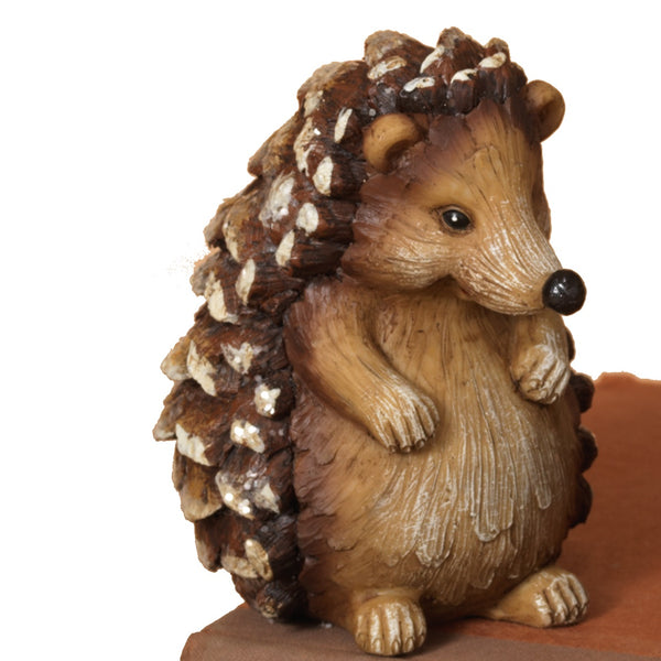 4" Resin Pine Cone Hedgehog Figurines | Gerson Holiday Shelf Decor