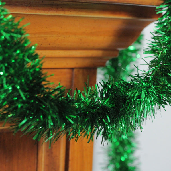 Green Tinsel Christmas Garland | Shiny Christmas Tinsel Garlands