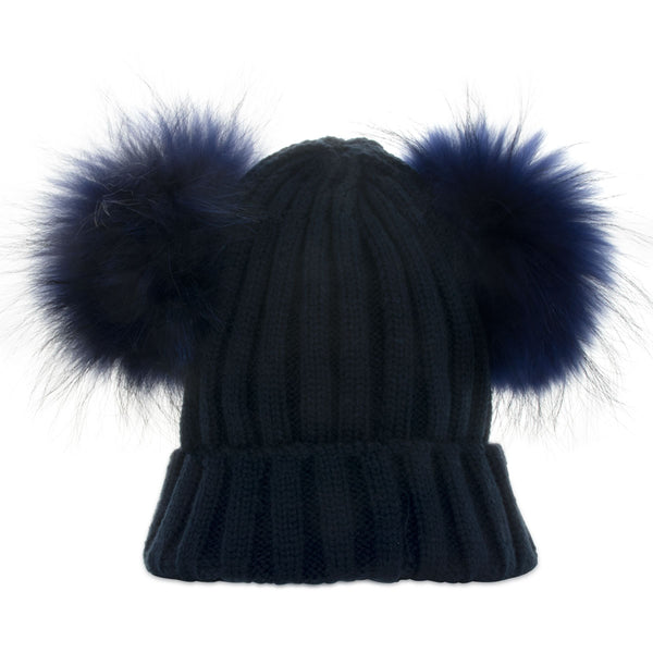 navy fur hat
