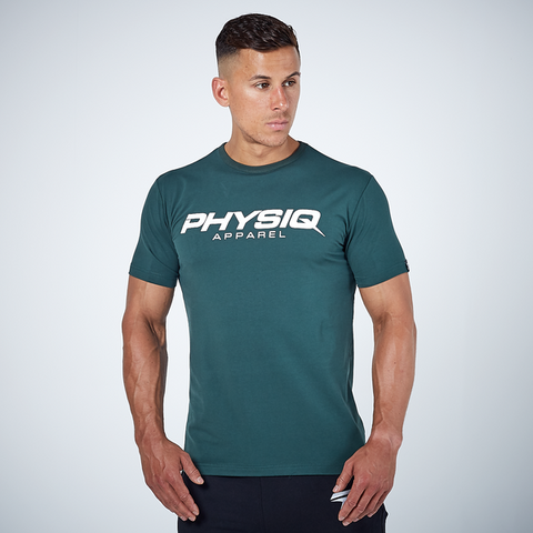 Physiq Apparel stretch fitted tee mens t-shirt alpine green short sleeve top Activemen Clothing