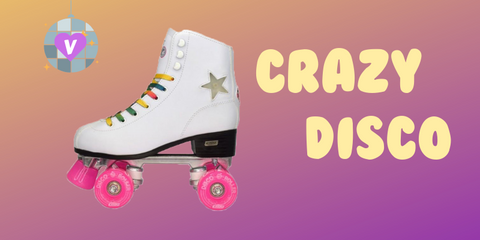 Pictured: White Crazy Disco quad roller skate! 