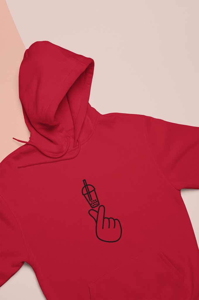 Korean Finger Heart Boba Hoodie