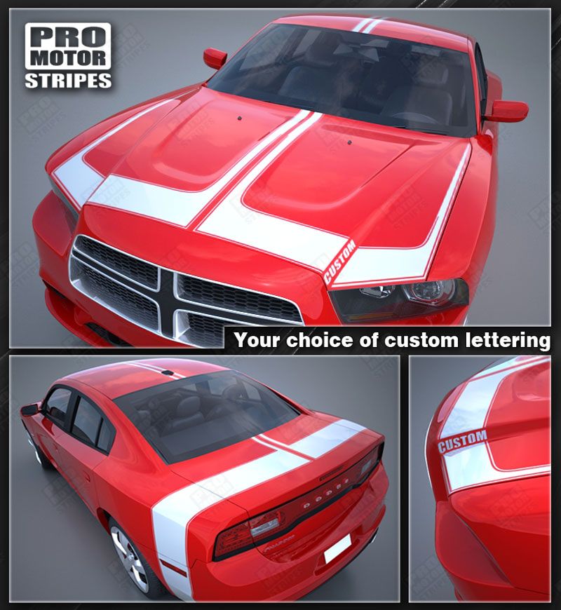 Dodge Charger Racing Hood Accent Stripes Decals 2011 2012 2013 2014 Pro Motor 