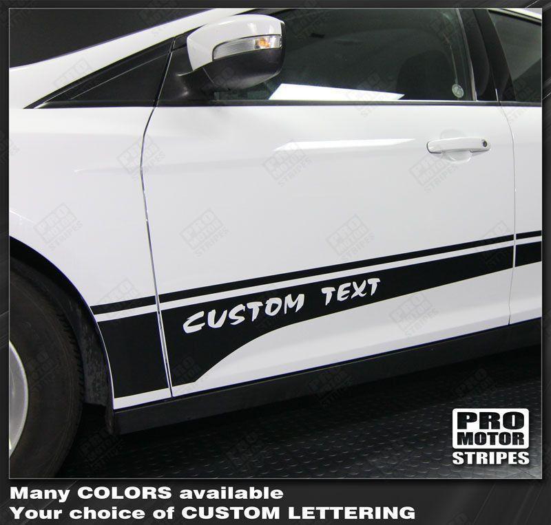 Choose Color Ford Focus 2011-2018 Rocker Panel Side Accent Stripes Decals 