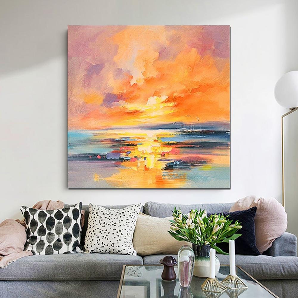 Abstract Landscape Painting, Sunrise Painting, Large Landscape ...