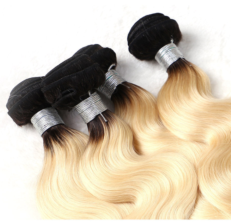 Jesvia Hair 3 Bundles Deal 1b 613 Ombre Blonde Color Hair Body Wave