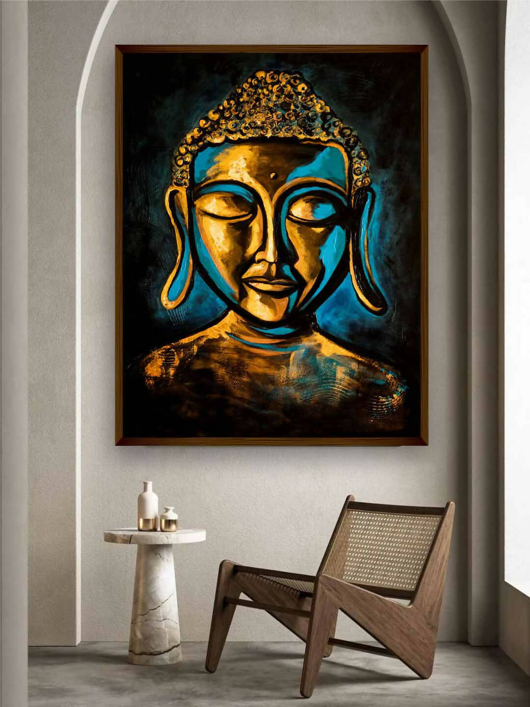 ReverseWheel Lord Buddha Multicolor Painting Printed on Canvas