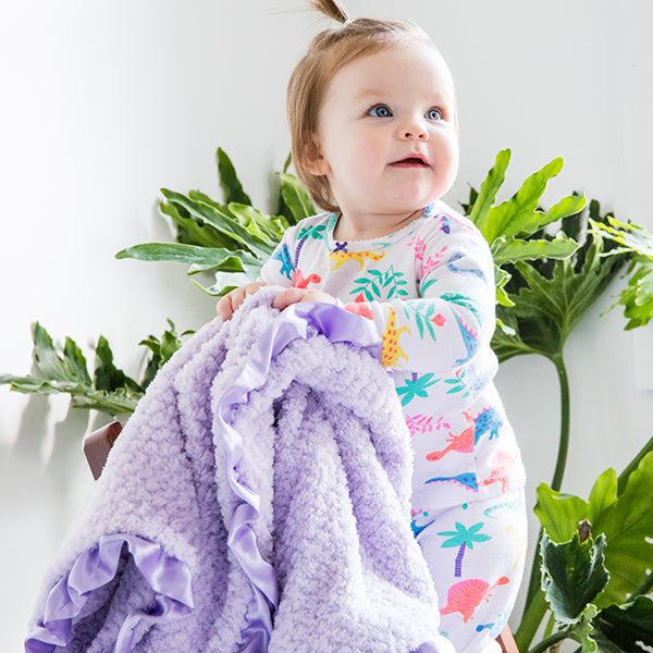 lavender chenille throw blanket