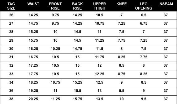 Slub Stanton Sizing