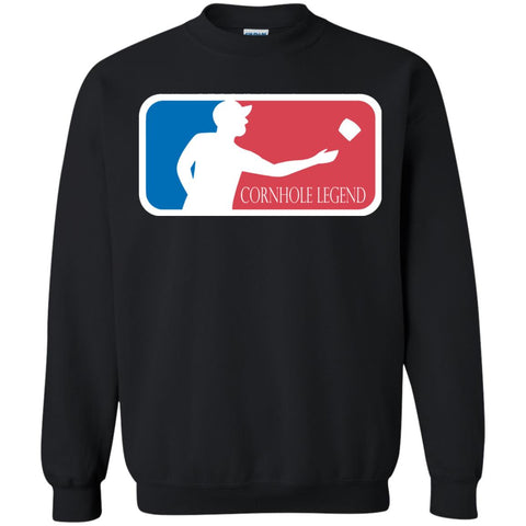 Funny Cornhole T Shirt - Cornhole Legend Crewneck Pullover Sweatshirt Black / S Crewneck Pullover Sweatshirt - PresentTees