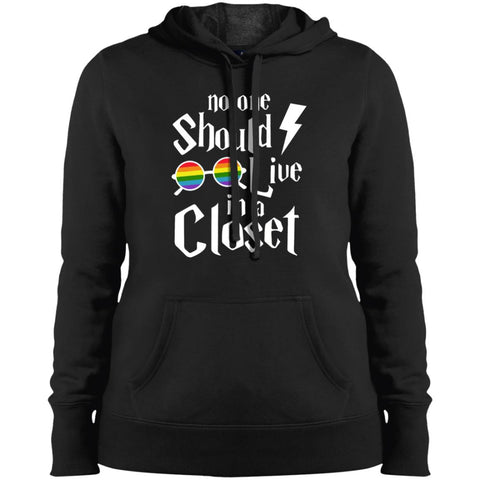 Gay Lesbian Lgbt Couple Matching Shirt - Rainbow Love T Shirt Ladies Pullover Hooded Sweatshirt Black / S Ladies Pullover Hooded Sweatshirt - PresentTees