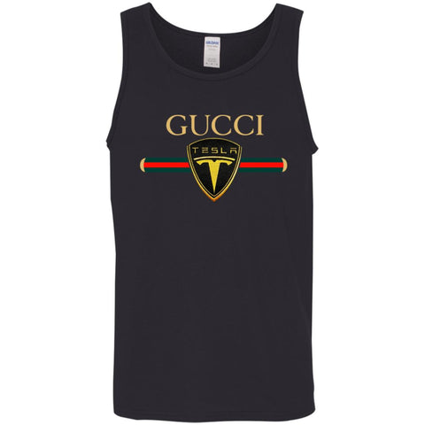 Gucci Tesla T-shirt Men Cotton Tank Black / X-Small Men Cotton Tank - PresentTees