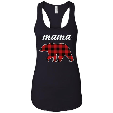 Mama Bear T Shirt For Mom And Grandma On Mothers Day Or Birthday Black Ladies Racerback Tank Black / X-Small Ladies Racerback Tank - PresentTees