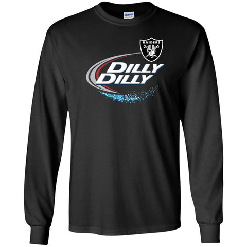 Oakland Raiders Dilly Dilly Oak Nfl Mens Long Sleeve Shirt Black / S Mens Long Sleeve Shirt - PresentTees