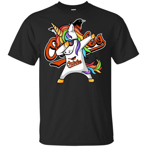 Unicorn Dabbing Baltimore Orioles Baseball Mlb Shirt Black / YXS Youth Cotton T-Shirt - PresentTees