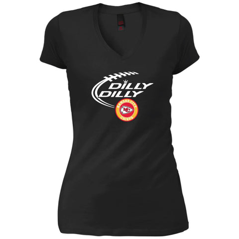 Dilly Dilly Kansas City Chiefs Shirt For Men And Women Black / X-Small Womens V-Neck T-Shirt - PresentTees