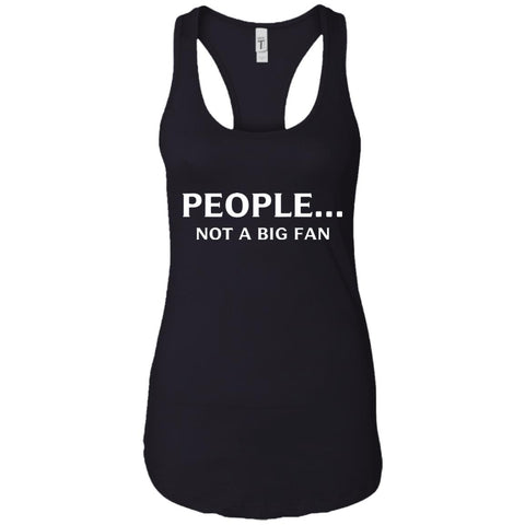 Funny People Not A Big Fan T-shirt Introvert Tee Black / X-Small Ladies Racerback Tank - PresentTees
