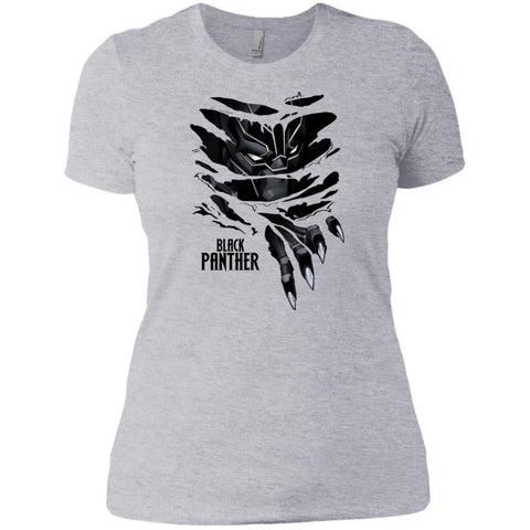 Marvel Black Panther Breaks Through T Shirt Heather Grey / Small Ladies Boyfriend T-Shirt - PresentTees