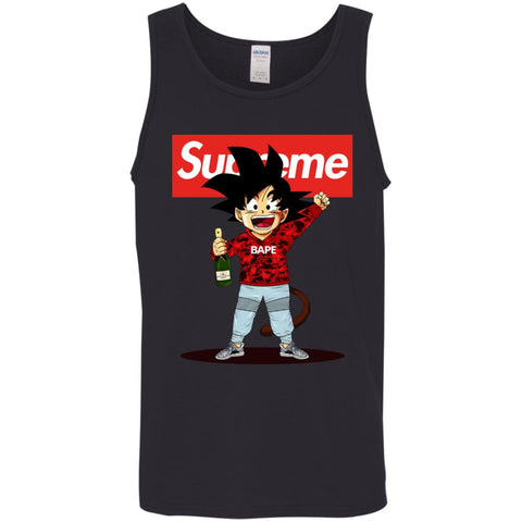Supreme Songoku T-shirt Men Cotton Tank Black / X-Small Men Cotton Tank - PresentTees