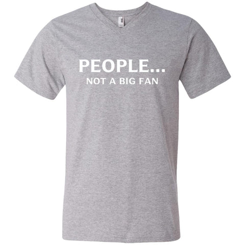 Funny People Not A Big Fan T-shirt Introvert Tee Heather Grey / S Mens V-Neck T-Shirt - PresentTees