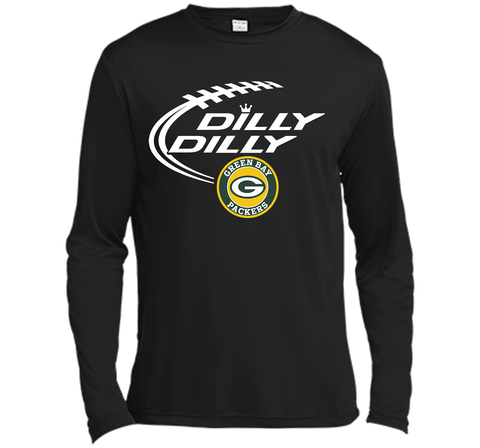 DILLY DILLY Green Bay Packers shirt Black / Small LS Moisture Absorbing Shirt - PresentTees