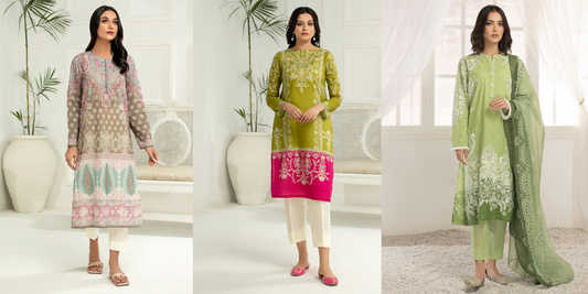 unstitched 2 piece lawn suits