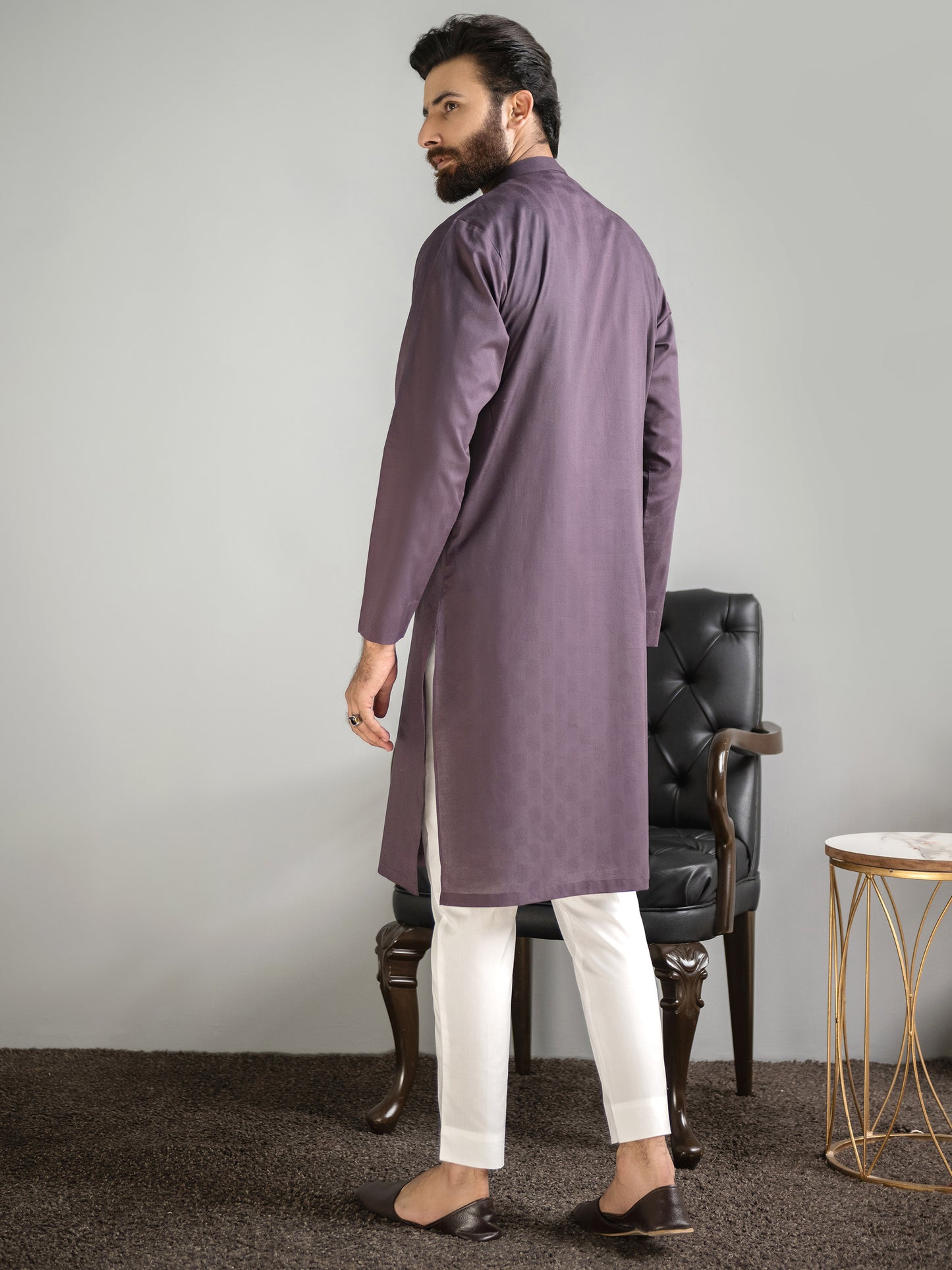 Self Jacquard Kurta