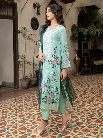 3 Piece Jacquard Suit-Embroidered (Unstitched)