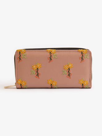 Floral Embroidered Wallet