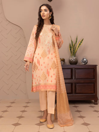 3 Piece Jacquard Suit-Embroidered (Unstitched)