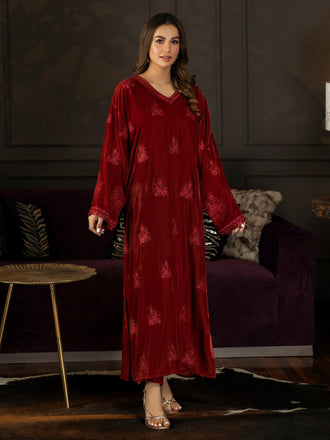 2 Piece Velvet Suit-Embroidered (Unstitched)