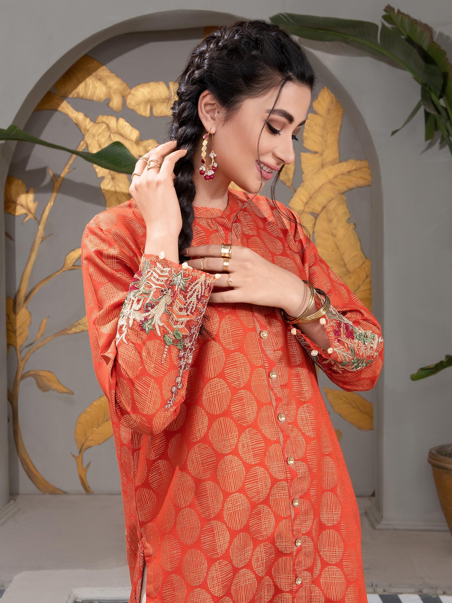 Jacquard Shirt-Embroidered (Unstitched)