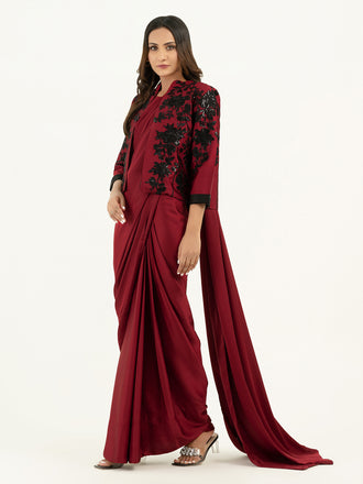 2 Piece Silk Saree-Embroidered (Pret)