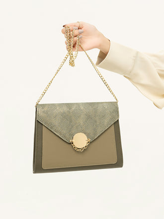 Snake Print Envelope Clutch