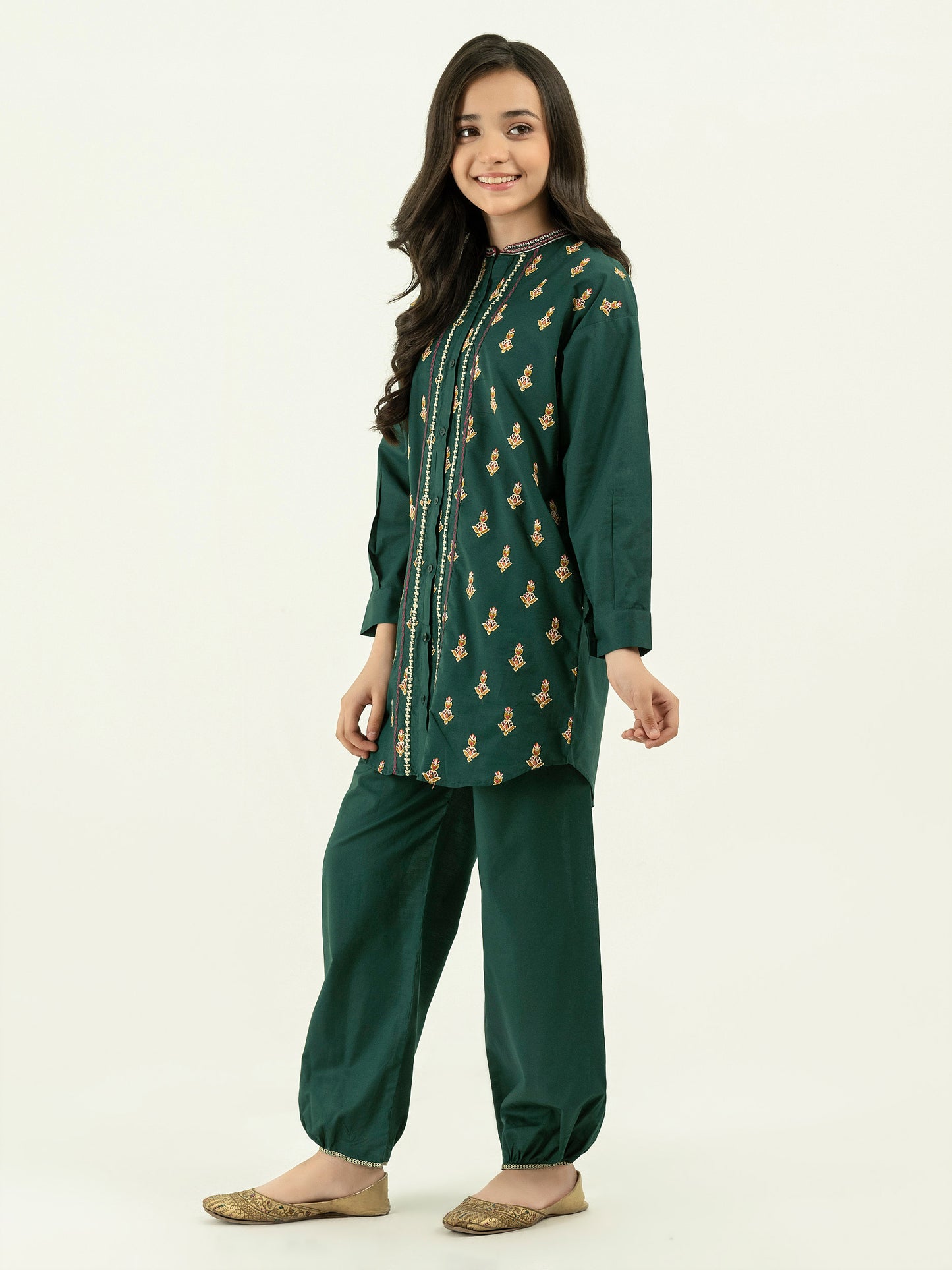 2 Piece Cambric Suit-Embroidered (Pret)