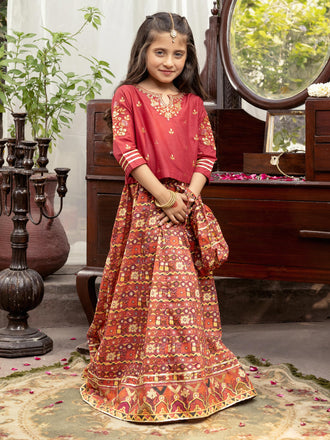 2 Piece Lawn Lehnga-Embroidered (Pret)